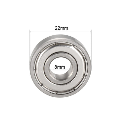 Harfington S608ZZ Stainless Steel Ball Bearing 8x22x7mm Double Shielded 608Z Bearings