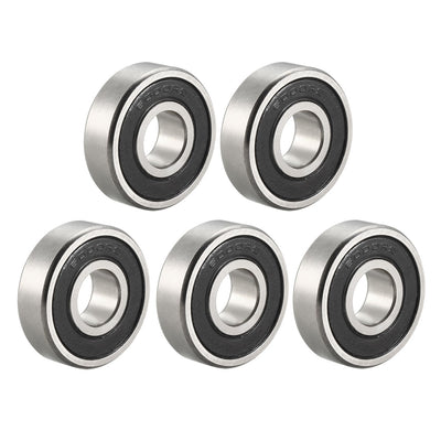 Harfington Uxcell Deep Groove Ball Bearing Double Sealed Chrome Steel P0 Z1 Metric Bearings