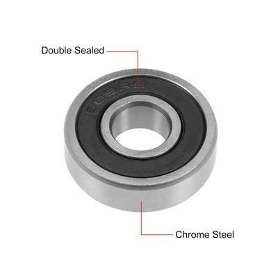 Harfington Deep Groove Ball Bearings Metric Double Sealed Chrome Steel Rollers
