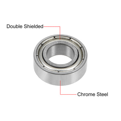 Harfington Deep Groove Ball Bearing Metric Double Sealed Chrome Steel ABEC1 Z1