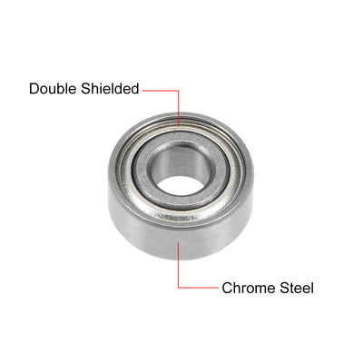 Harfington Deep Groove Ball Bearing Metric Double Sealed Chrome Steel ABEC1 Z1