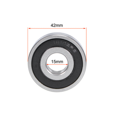 Harfington Uxcell Deep Groove Ball Bearings  Metric Double Sealed Chrome Steel ABEC1 Z1