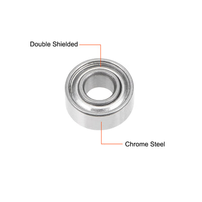 Harfington Uxcell Deep Groove Ball Bearings Metric Double Shielded Chrome Steel P0 Z1 Bearing