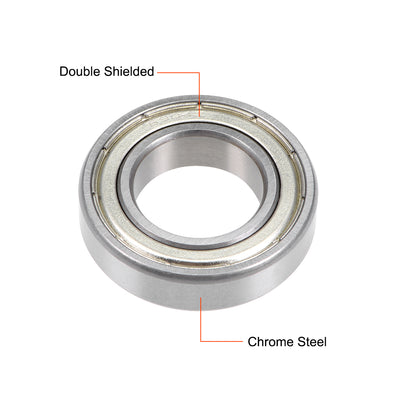 Harfington Uxcell Deep Groove Ball Bearings Thin Section Double Shielded Chrome Steel