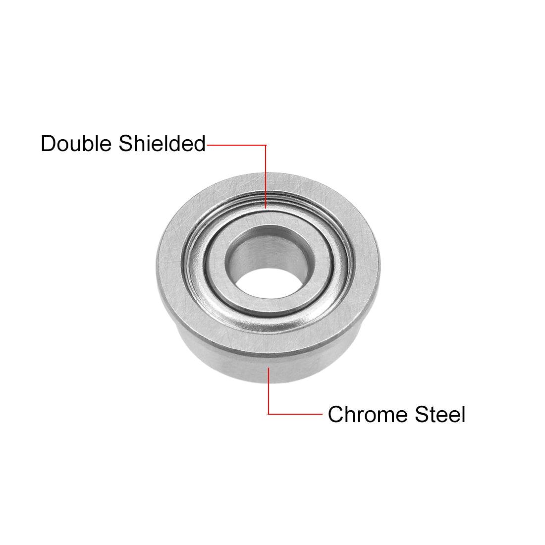 Harfington Miniature Flange Deep Groove Ball Bearings Double Shielded Chrome Steel
