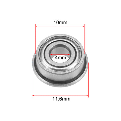 Harfington Miniature Flange Deep Groove Ball Bearings Double Shielded Chrome Steel