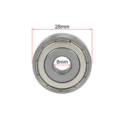 Harfington Uxcell Deep Groove Ball Bearings Metric Double Shield Chrome Steel ABEC1 Z1