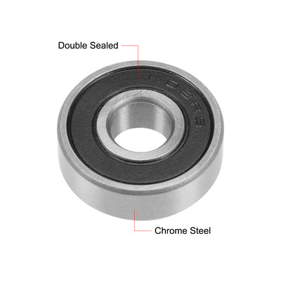 Harfington Deep Groove Ball Bearings Metric Double Sealed Chrome Steel Rollers
