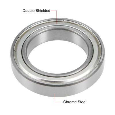 Harfington Uxcell Deep Groove Ball Bearings Metric Double Shielded Chrome Steel P0 Z1