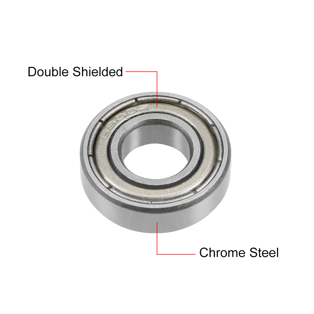 Harfington Deep Groove Ball Bearing 10x22x6mm Double Shielded Chrome Bearings 2pcs
