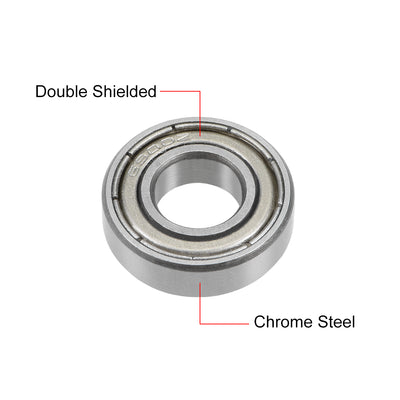 Harfington Deep Groove Ball Bearing 10x22x6mm Double Shielded Chrome Bearings 2pcs