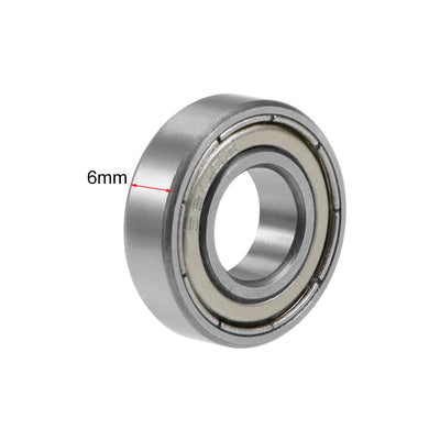 Harfington Deep Groove Ball Bearing 10x22x6mm Double Shielded Chrome Bearings 2pcs