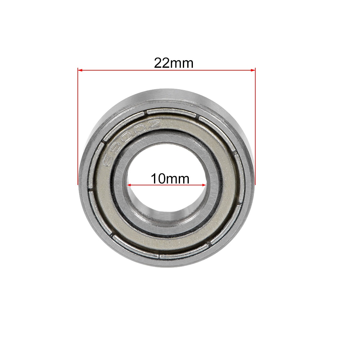 Harfington Deep Groove Ball Bearing 10x22x6mm Double Shielded Chrome Bearings 2pcs