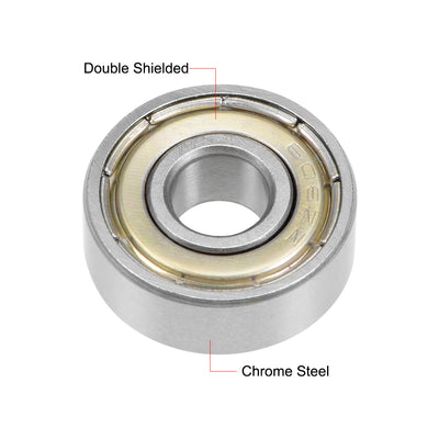 Harfington Uxcell Deep Groove Ball Bearings Metric Double Shielded Chrome Steel P0 Z1 Bearing