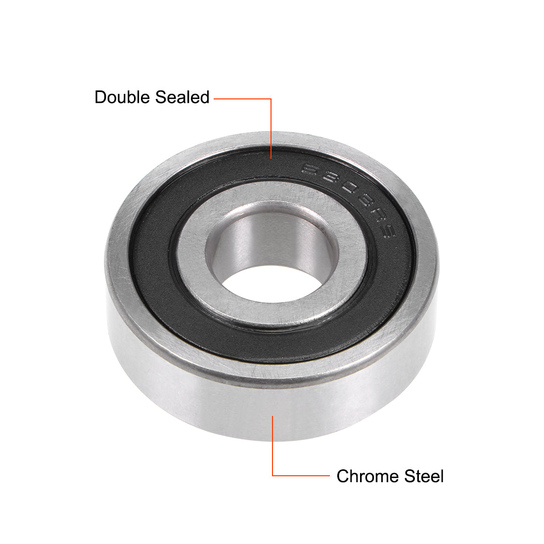 uxcell Uxcell Deep Groove Ball Bearings  Metric Double Sealed Chrome Steel ABEC1 Z1