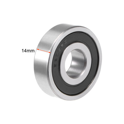 Harfington Uxcell Deep Groove Ball Bearings  Metric Double Sealed Chrome Steel ABEC1 Z1