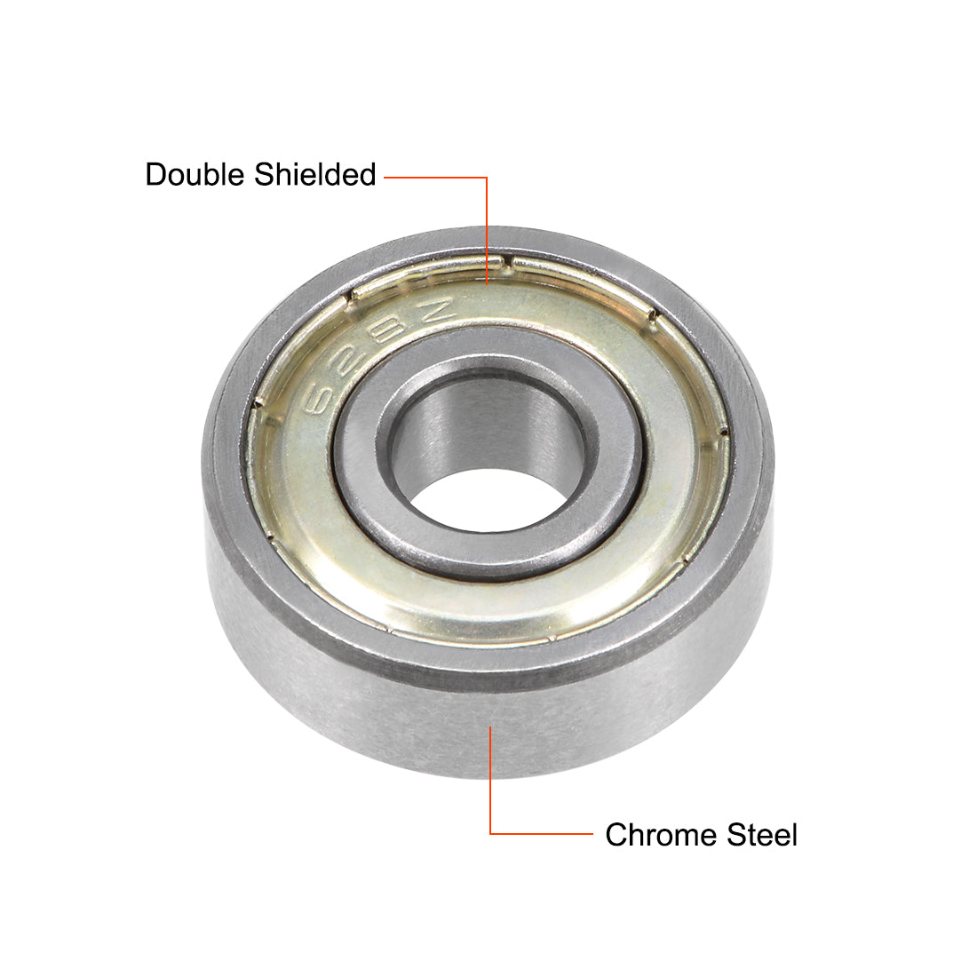 Harfington Deep Groove Ball Bearings Metric Double Shielded Chrome Steel ABEC1 Z1 Level