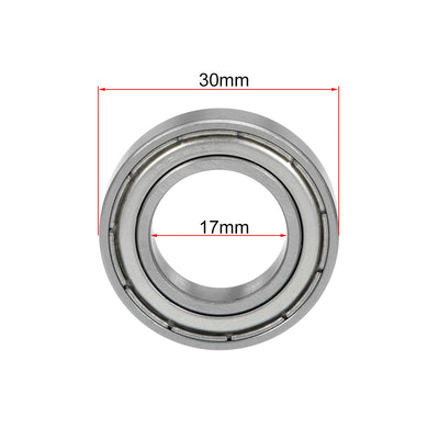 Harfington Deep Groove Ball Bearings Metric Double Shielded Chrome Steel ABEC1 Z1 Level