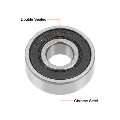 Harfington Deep Groove Ball Bearings Metric Double Sealed Chrome Steel Rollers