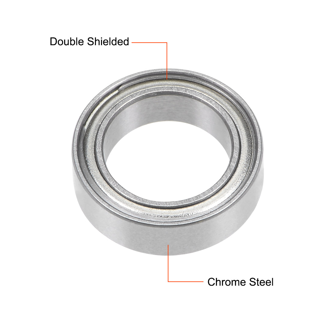 Harfington Deep Groove Ball Bearings Metric Double Shielded Chrome Steel Roller ABEC1 Z1