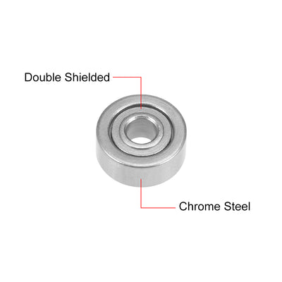 Harfington Deep Groove Ball Bearings Metric Double Shielded Chrome Steel Roller ABEC1 Z1