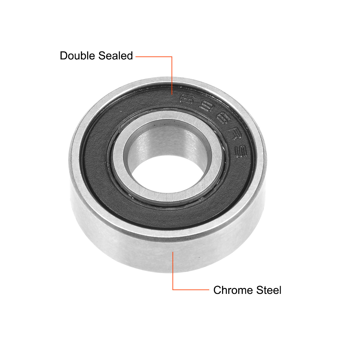 uxcell Uxcell Deep Groove Ball Bearings Metric Double Sealed Chrome Steel ABEC1