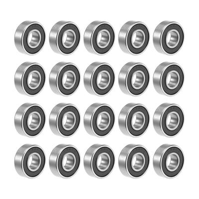 Harfington Uxcell Deep Groove Ball Bearings Metric Double Sealed Chrome Steel ABEC1
