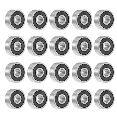 Harfington Uxcell Deep Groove Ball Bearings Metric Double Sealed Chrome Steel ABEC1