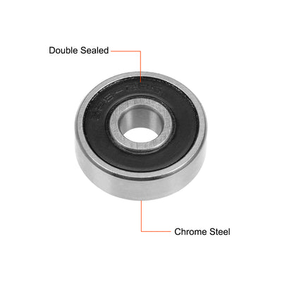 Harfington Deep Groove Ball Bearings Metric Double Seal Chrome Steel ABEC1 Z1