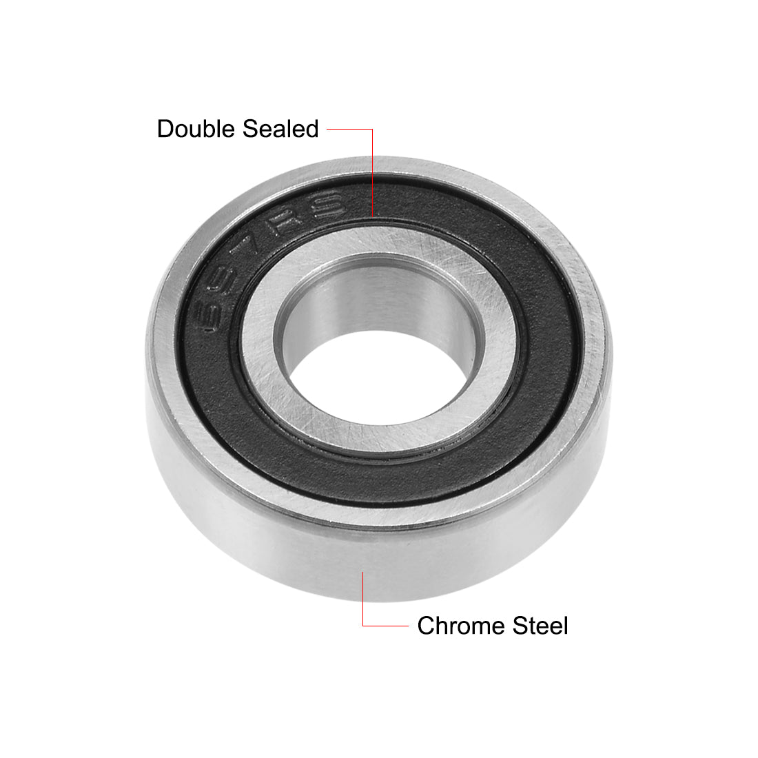 Harfington Deep Groove Ball Bearings Metric Double Seal Chrome Steel ABEC1 Z1