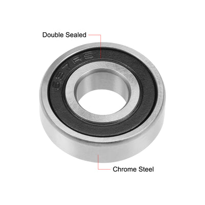Harfington Deep Groove Ball Bearings Metric Double Seal Chrome Steel ABEC1 Z1