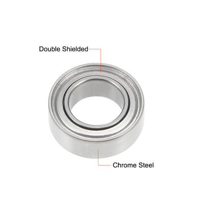 Harfington Deep Groove Ball Bearings Metric Double Shielded Chrome Steel Balls