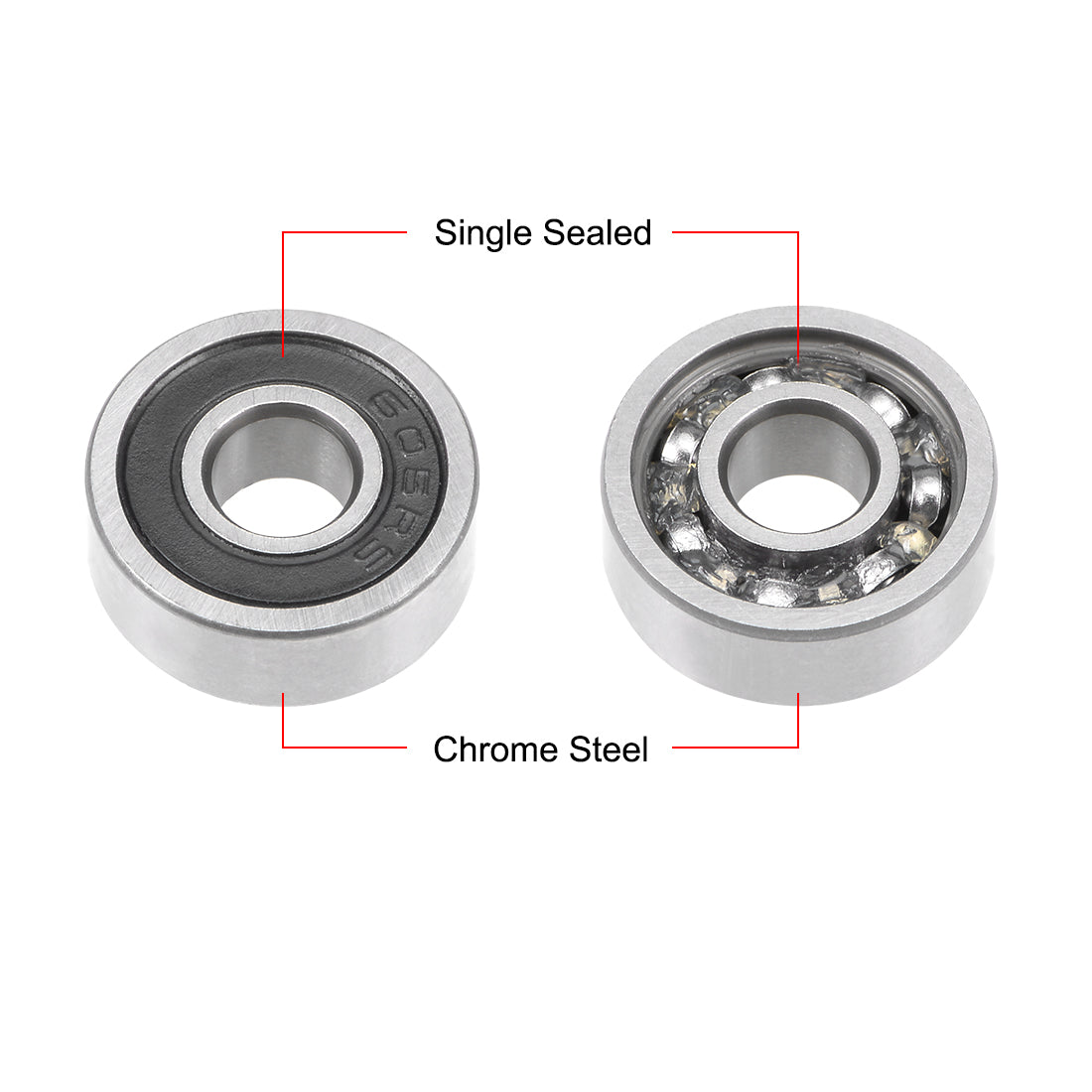 Harfington Deep Groove Ball Bearings Single Sealed Chrome Steel