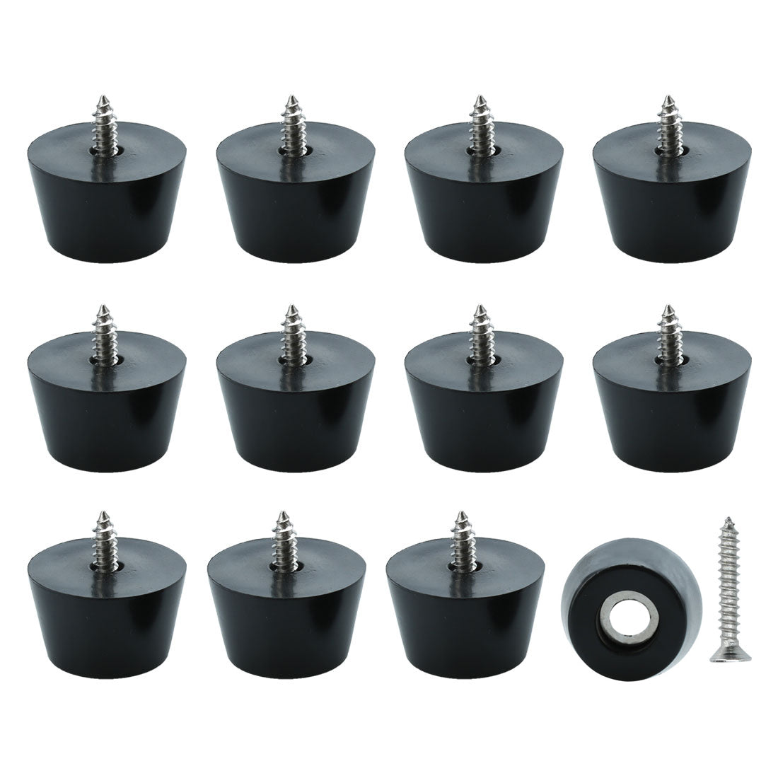 Harfington 12pcs Rubber Feet Bumper Leg Printer with Metal Washer and Screws, D24x19xH15mm