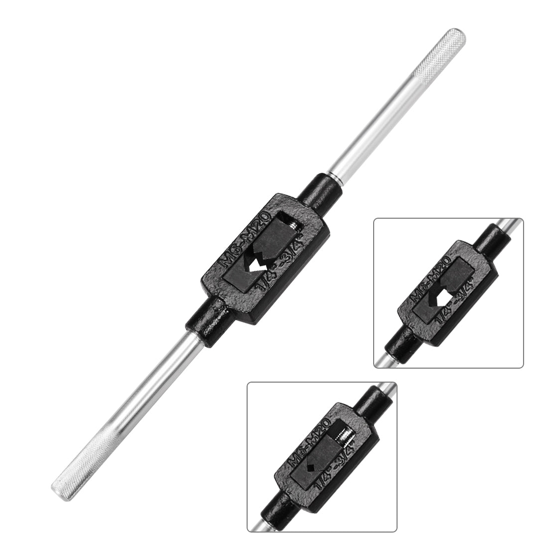Harfington Adjustable Tap Wrench Handle, for Metric M6-M20 1/4"-3/4" (UNC/UNF) Taps, Tap Reamer Tapping Wrench Tool