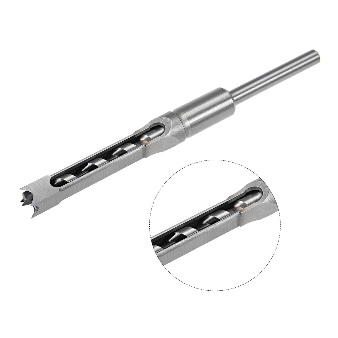 Harfington Square Hole Drill Bit for Wood 1/2 inch Hollow Chisel Mortiser Auger Spur Cutter Tool, High Carbon Steel for Woodworking Carpentry