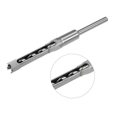 Harfington Square Hole Drill Bit for Wood 1/2 inch Hollow Chisel Mortiser Auger Spur Cutter Tool, High Carbon Steel for Woodworking Carpentry