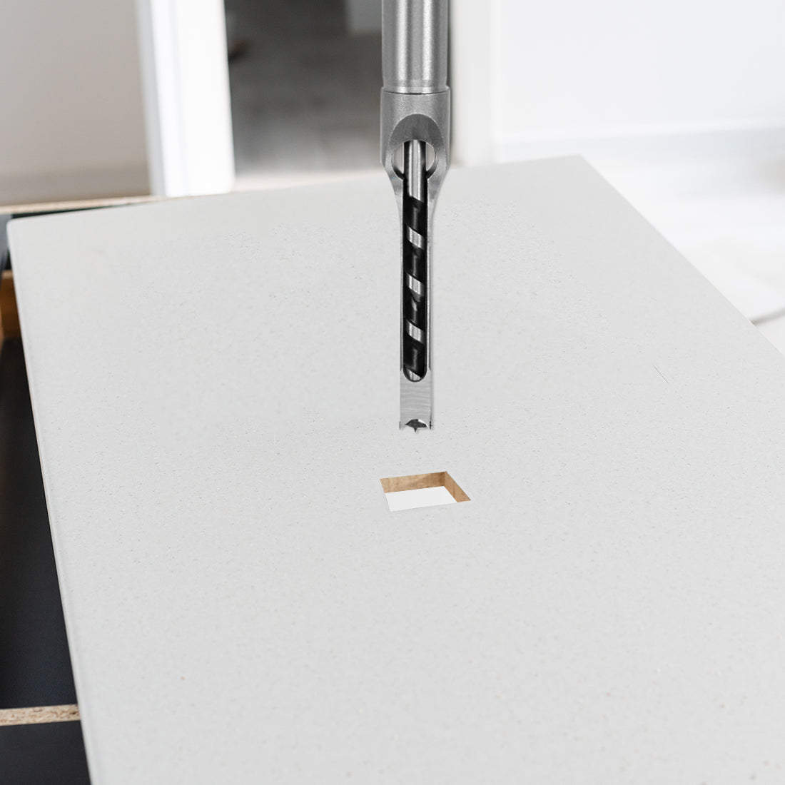 Harfington Square Hole Drill Bit for Wood 1/2 inch Hollow Chisel Mortiser Auger Spur Cutter Tool, High Carbon Steel for Woodworking Carpentry