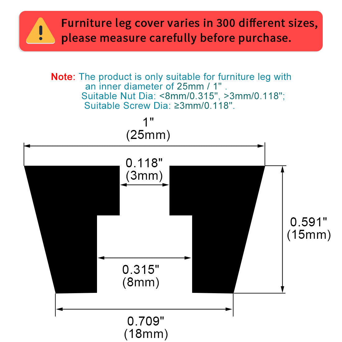 Harfington 12pcs Rubber Feet Bumper Amplifier Speaker Desk Cabinet Leg Pads, D25x18xH15mm