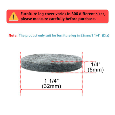 Harfington Felt Pads Grippers Round Self Stick Anti Slip 36pcs