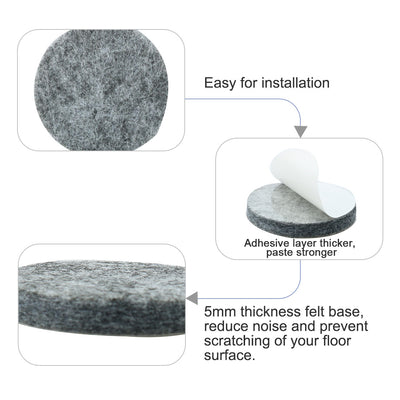 Harfington Felt Pads Grippers Round Self Stick Anti Slip 36pcs