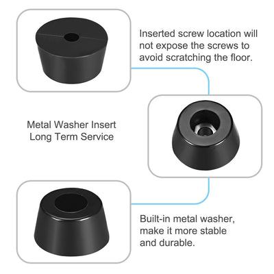 Harfington Rubber Feet Bumpers Pads D14x12xH8mm Black 20pcs