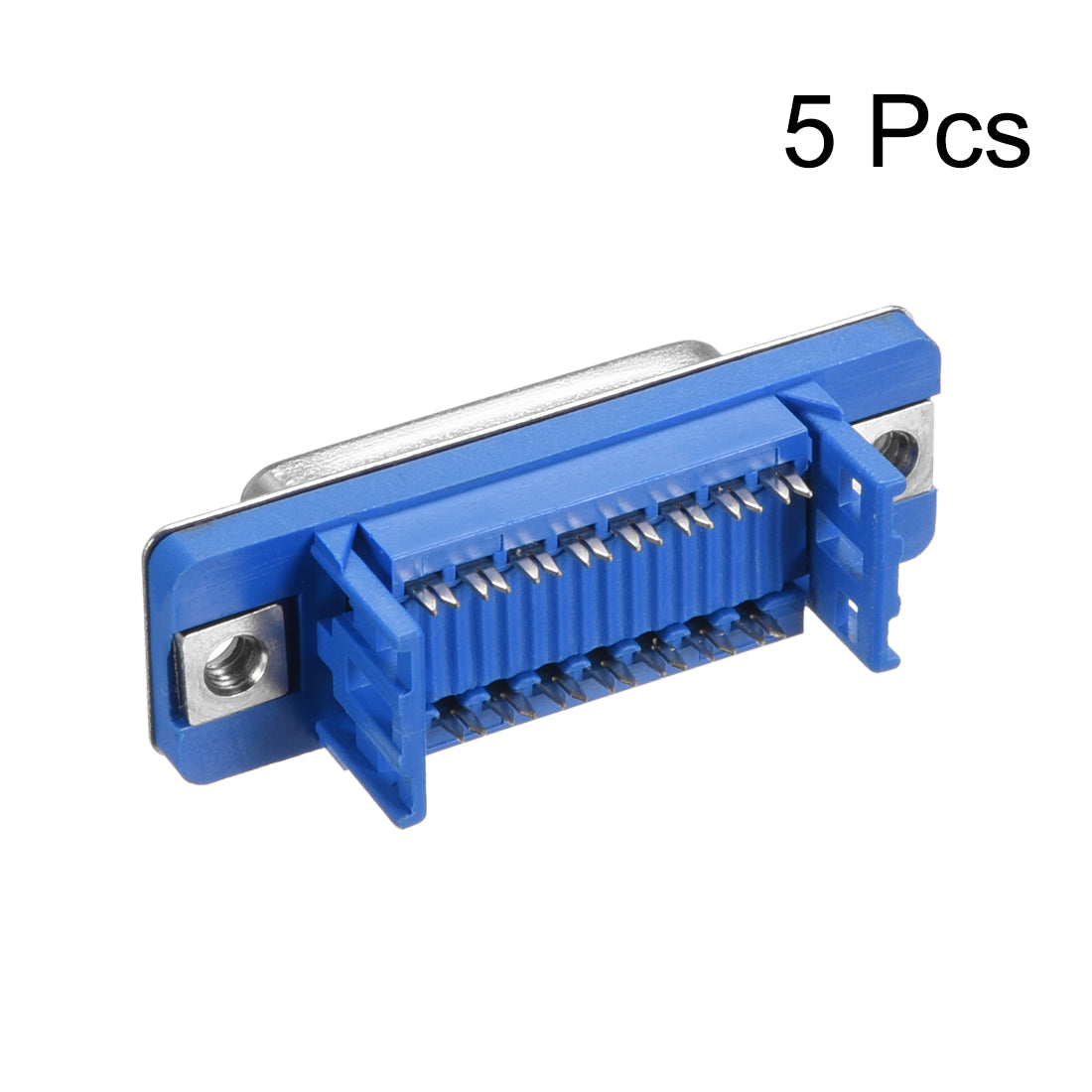 Harfington IDC D-Sub Ribbon Cable Connector 15-pin 2-row Female Socket IDC Crimp Port Terminal Breakout for Flat Ribbon Cable Blue 5pcs