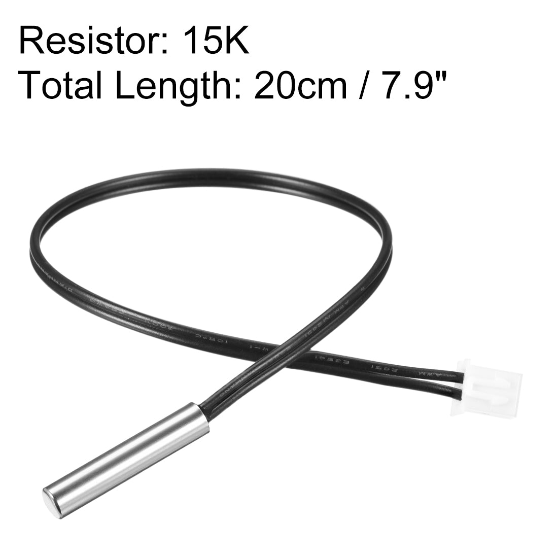 Harfington 15K NTC Thermistor Probe 7.9 Inch Stainless Steel Sensitive Temperature Temp Sensor for Air Conditioner