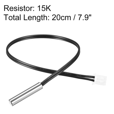 Harfington 15K NTC Thermistor Probe 7.9 Inch Stainless Steel Sensitive Temperature Temp Sensor for Air Conditioner