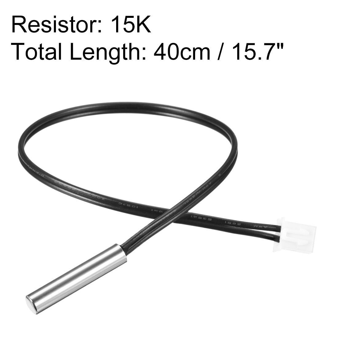 Harfington 15K NTC Thermistor Probe 15.7 Inch Stainless Steel Sensitive Temperature Temp Sensor for Air Conditioner
