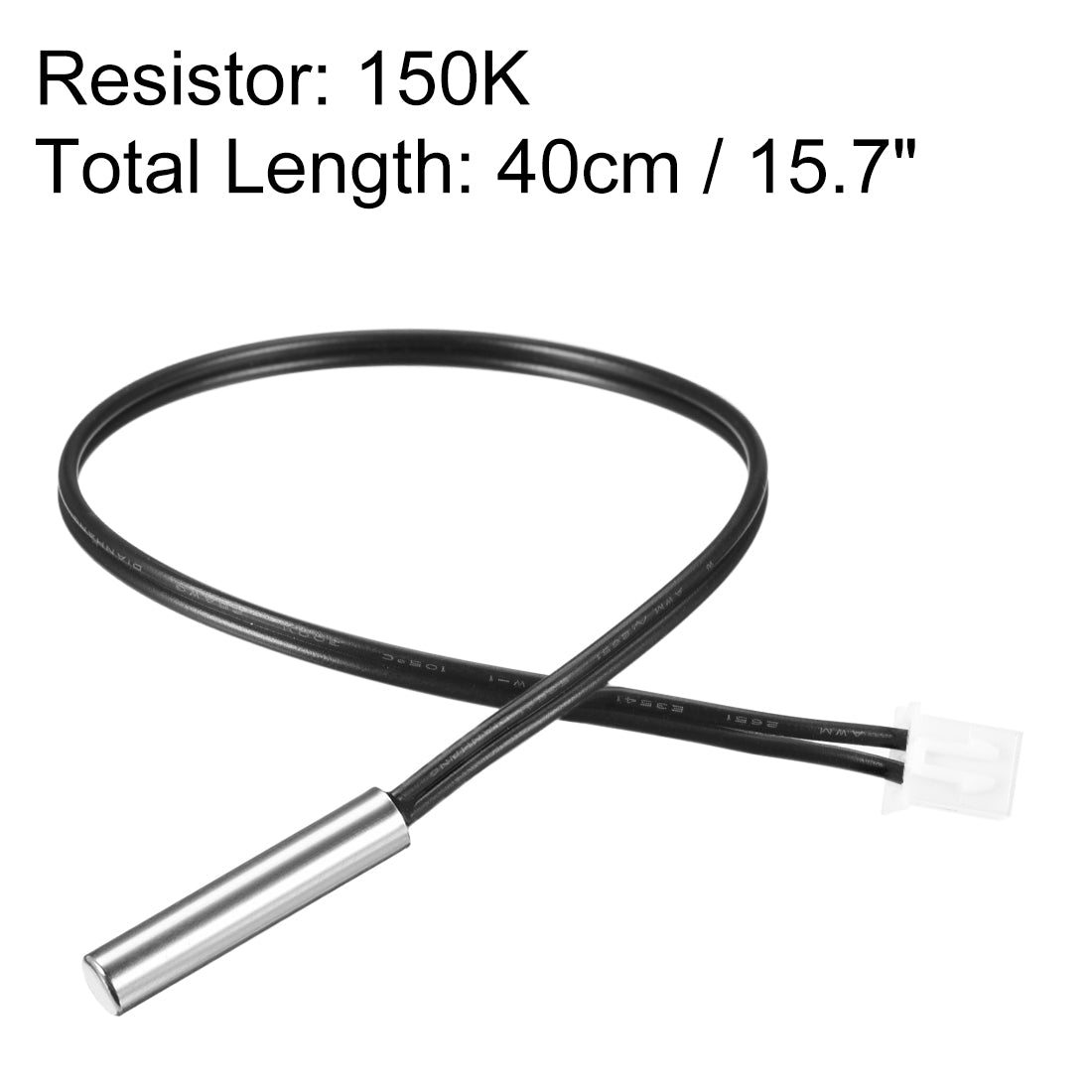 Harfington 150K NTC Thermistor Probe 15.7 Inch Stainless Steel Sensitive Temperature Temp Sensor for Air Conditioner