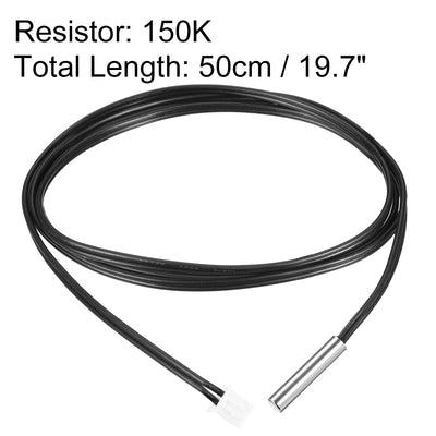 Harfington 150K NTC Thermistor Probe 19.7 Inch Stainless Steel Sensitive Temperature Temp Sensor for Air Conditioner