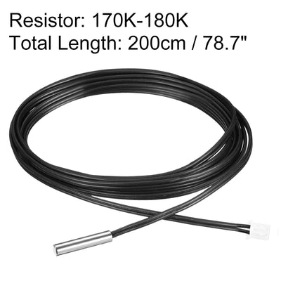 Harfington 170K-180K NTC Thermistor Probe 78.7 Inch Stainless Steel Sensitive Temperature Temp Sensor for Air Conditioner