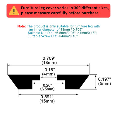 Harfington 12pcs Rubber Feet Bumper Floor Protector for Furniture Chair Feet with Washer